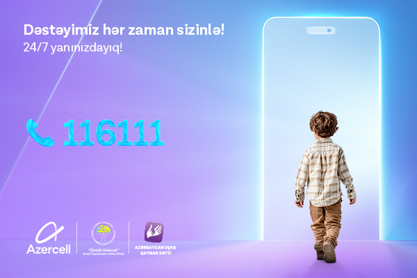 Azercell-in dəstəyi ilə fəaliyyət göstərən &ldquo;Uşaq Qaynar Xətti&rdquo;nə 2025-ci ilin birinci rübündə 940 müraciət daxil olub
